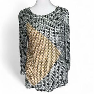 J.Crew Geometric Print Blouse Size Small Retro Inspired Top